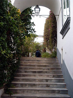 Stairway from courtyard to apartment