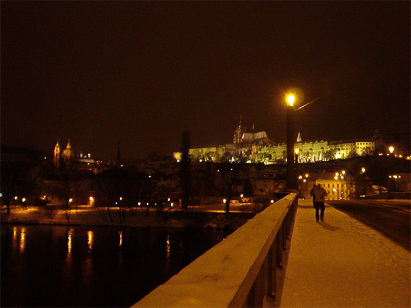 The castle viewed from the Vltava River